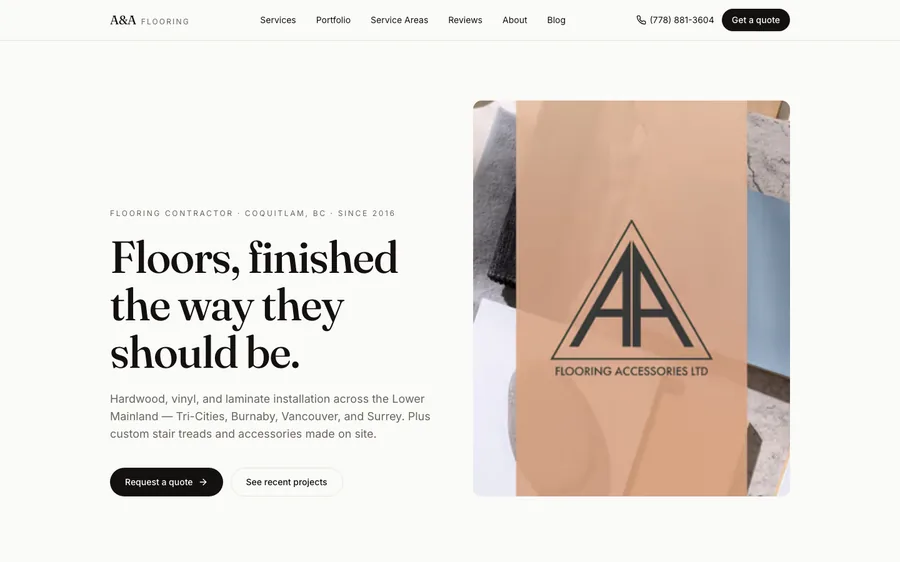 AA Flooring website