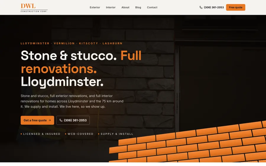 DWL Construction website