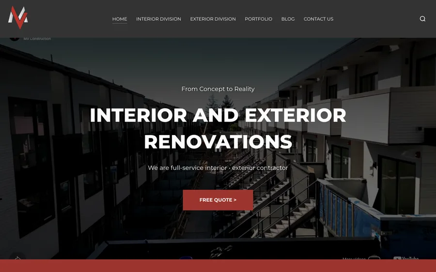 MV Construction website