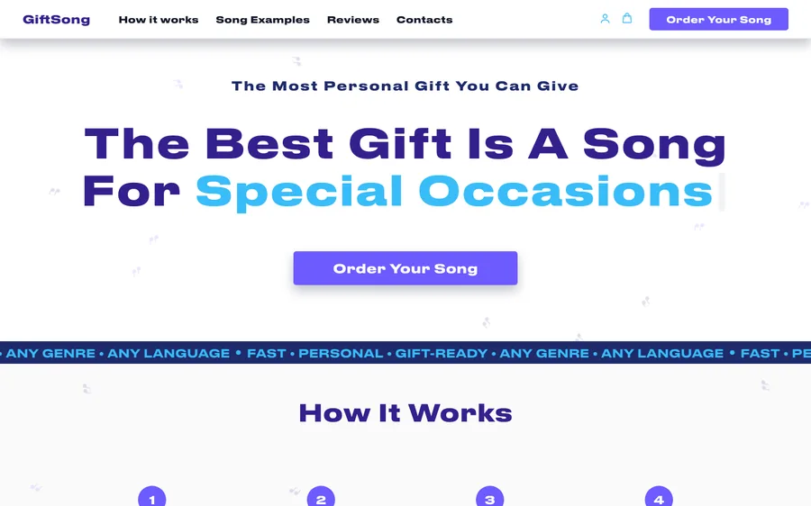 Song Gift website